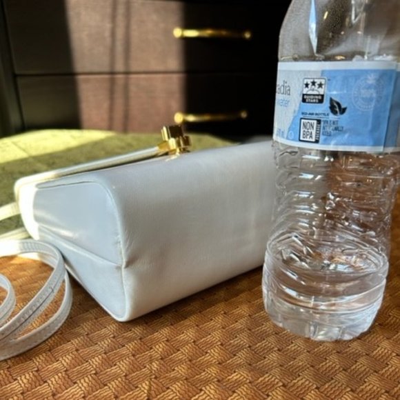 HAHN Designer White Leather Hard Case PURSE - Picture 9 of 11